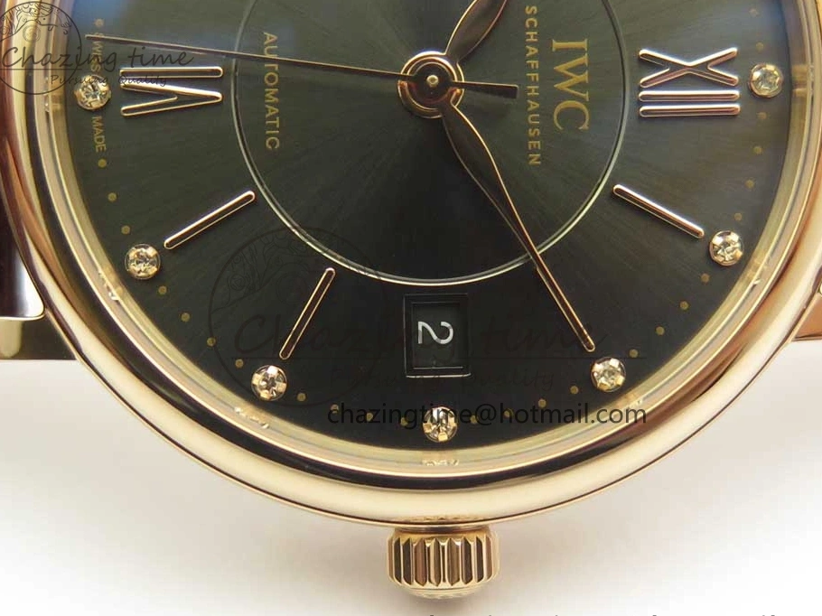 MIROTIME 0224 SportInspired Portofino IW458101 RG MK 1:1 Best Edition Gray Dial On Brown Leather Strap MIYOTA 7165